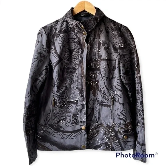 Orly Grey with Black Pattern Spring/Fall Jacket - Picture 1 of 11